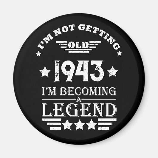 八パーソナライズされた十ヴィンテージ80歳 マグネット (正面)