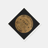 八パーソナライズされた十五ヴィンテージ85歳 スタンダードカクテルナプキン (角)