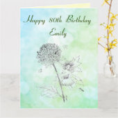 八パーソナライズされた十誕生日 カード (黄色い花)