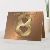 八パーソナライズされた年銅結婚祭日 カード (正面)