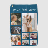 八写真テンプレートコラージュとカスタム文字 ゴルフタオル (正面)