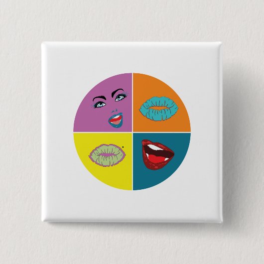 八十ポップ・アートの条 缶バッジ (正面)