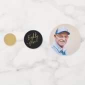 八十五 |金ゴールド&ブラック85thバースデーパーティー コンフェッティ (裏面)