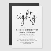 八十 | 第80回モダン白黒バースデーパーティー マグネット招待状 (正面/裏面)