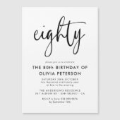八十 | 第80回モダン白黒バースデーパーティー マグネット招待状 (正面)