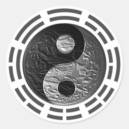 八卦陰陽浮き彫り竜 ラウンドシール (正面)