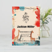 八感じ番誕生日赤素晴らし青 招待状 (スタンド正面)