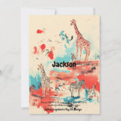 八感じ番誕生日赤素晴らし青 招待状 (裏面)