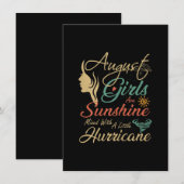 八月の女の子は太陽 八月誕生日 招待状 (正面/裏面)