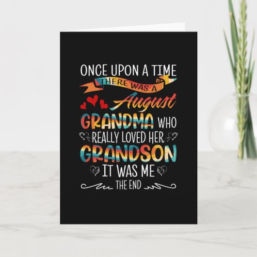 八月の孫たちを本当に愛した祖母 カード (正面)