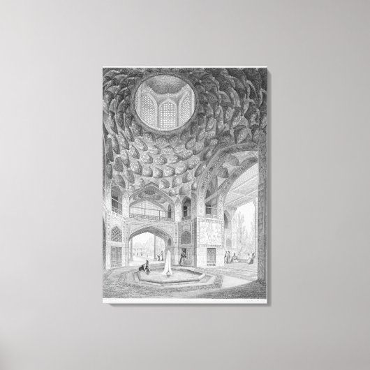 八楽園のパビリオン，イスファハンから キャンバスプリント (正面)