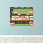 八百屋 キャンバスプリント (インサイチュ (ウッドフロア))