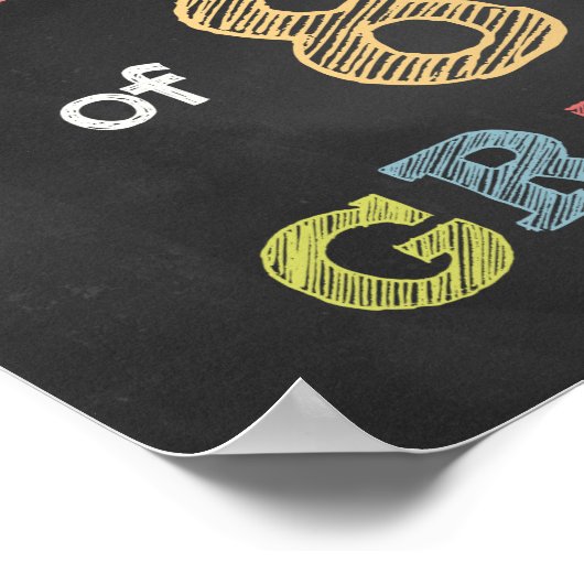 八等標識の初日 – Chalkboard ポスター (角)