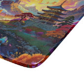 八角堂と色鮮やかな風景 カッティングボード (角)
