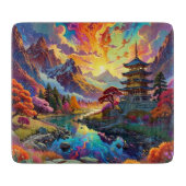 八角堂と色鮮やかな風景 カッティングボード (正面)