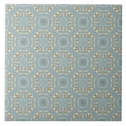 八角形と円のレトロパターン タイル (正面)