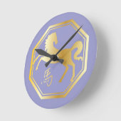 八角形の年 ラウンド壁時計 (傾斜)