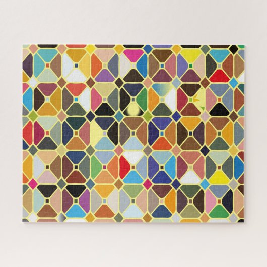 八角形の形状を持つ複数の幾何学的パターン ジグソーパズル (横)