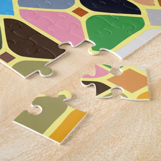 八角形の形状を持つ複数の幾何学的パターン ジグソーパズル (側面)