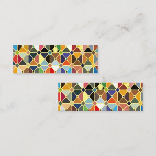 八角形の形状を持つ複数の幾何学的パターン スキニー名刺 (正面/裏面)