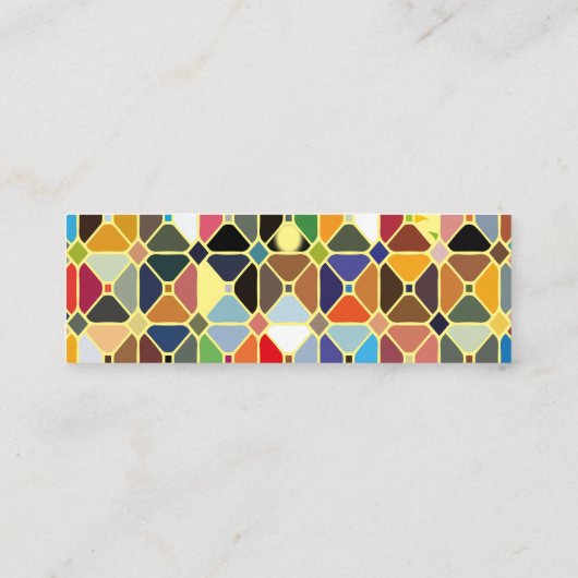 八角形の形状を持つ複数の幾何学的パターン スキニー名刺 (裏面)