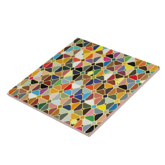 八角形の形状を持つ複数の幾何学的パターン タイル (側面)