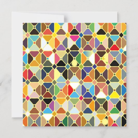 八角形の形状を持つ複数の幾何学的パターン マグネット招待状 (正面)