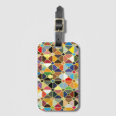 八角形の形状を持つ複数の幾何学的パターン ラゲッジタグ (正面縦)