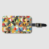 八角形の形状を持つ複数の幾何学的パターン ラゲッジタグ (正面横)