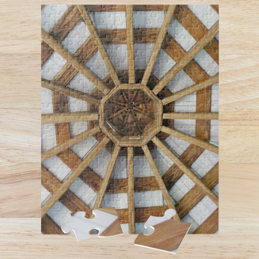 八角形の木と白の建築詳細 ジグソーパズル