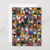 八角形を持つ多色の幾何パターン シーズンポストカード (正面/裏面)