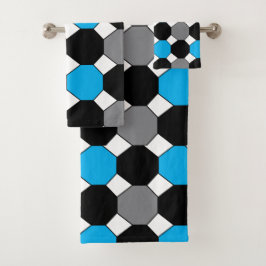 八角形カラフル幾何学的パターン バスタオルセット