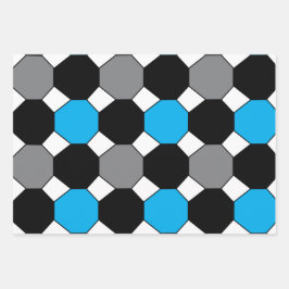 八角形カラフル幾何学的パターン ラッピングペーパーシート