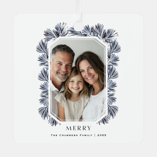 八角形モダンフレームとスプリング メタルオーナメント (正面)