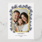 八角形モダンフレームとスプリング 箔シーズンカード (正面)