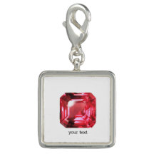 八角形ルビー宝石7月誕生石赤