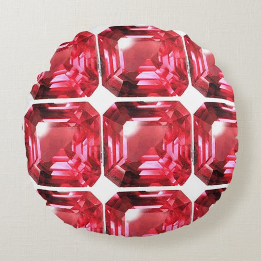 八角形ルビー宝石7月誕生石赤 ラウンドクッション (正面)
