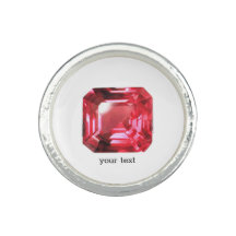 八角形ルビー宝石7月誕生石赤