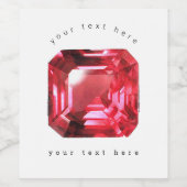 八角形ルビー宝石7月誕生石赤 ワインラベル (シングルラベル)