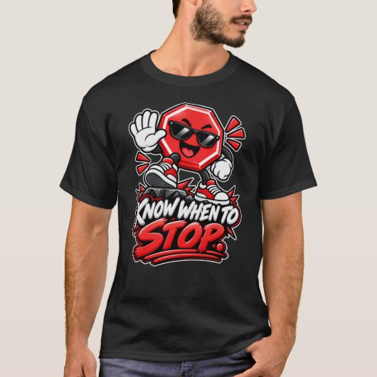 八角形 - 止め時を知る Tシャツ (正面)