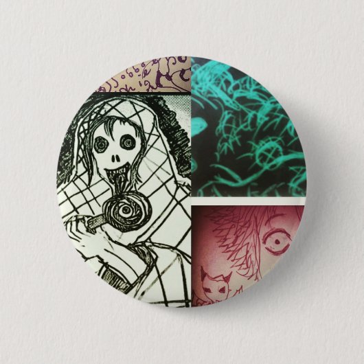 八重井の謎1 缶バッジ (正面)