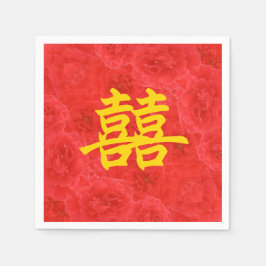 八重咲きリッチ赤バラ スタンダードカクテルナプキン