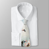 八重桜に鳥,広重さくらんぼ花鳥，広重，浮世絵 ネクタイ (タイ)