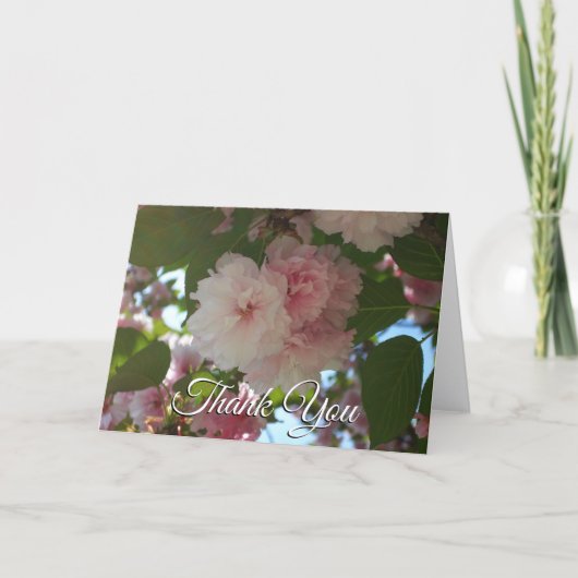 八重桜 春の花 サンキューカード (正面)