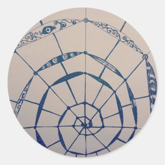 八重蜘蛛の巣アート ラウンドシール (正面)