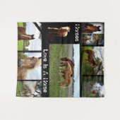 八頭の馬写真はしけ タペストリー (正面(横))