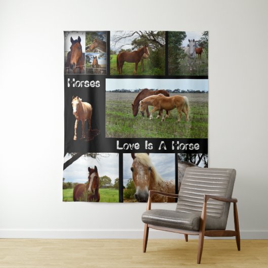 八頭の馬写真はしけ タペストリー (インサイチュ)