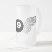 八飛んでいる球 フロストグラスビールジョッキ (正面右)