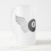 八飛んでいる球 フロストグラスビールジョッキ (正面左)