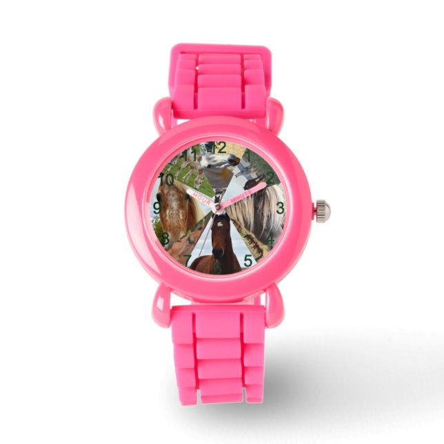 八馬三角形、壁時計 腕時計 (正面)